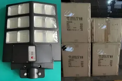 30W ABS 태양광 가로등 샘플 6세트가 베냉으로 배송되었습니다.